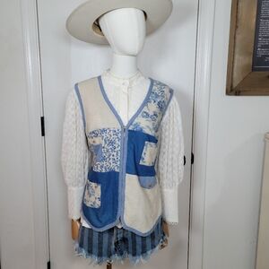 Vintage Koret Summer Patchwork Floral Vest Size Large